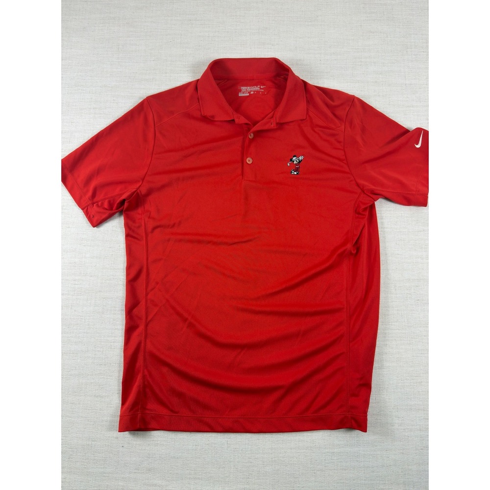 Nike Golf Dri-FIT Polo Shirt Mens Medium Red Mickey Mouse Disney Performance